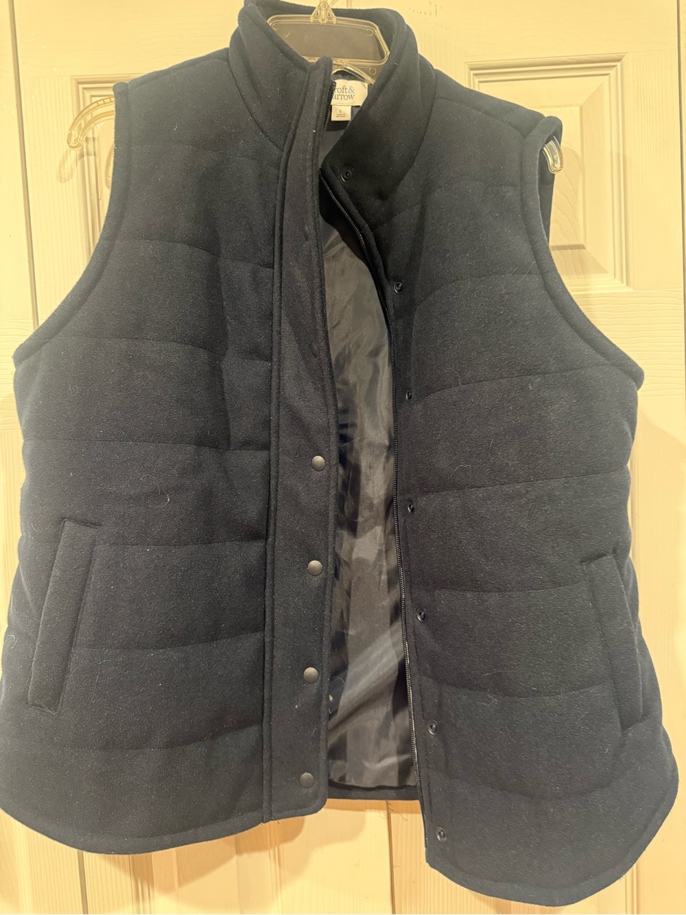 croft & barrow Dark Navy Quilted Wool-Blend Vest